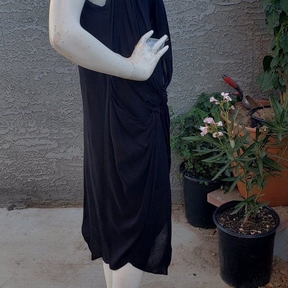 Helmut Lang Black Leather Trim Dress - Picture 4 of 12